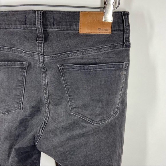 Madewell Size 27 9'' High Rise Skinny Jeans Washed Black Distressed Ripped Knee - Picture 6 of 10